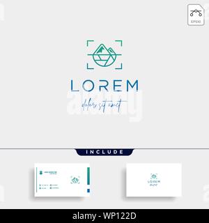 Camera Mountain Logo Template Vector Design Stock Vector
