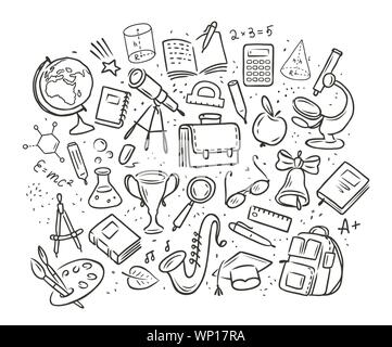 School, education concept. Hand drawn vector illustration Stock Vector