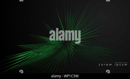 Abstract background of wavy futuristic green lines. The green line forms the background of the abstract vector Stock Vector