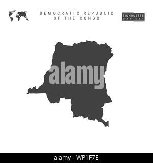 Republic of the Congo Blank Map Isolated on White Background. High ...