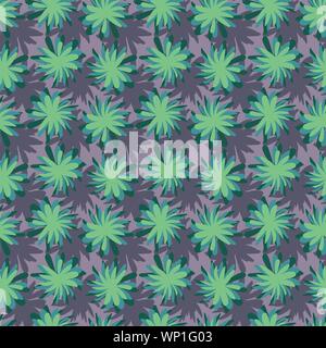 seamless vector pattern with top view of tropical forest trees Stock Vector
