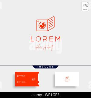 Camera Book Logo Template Vector Design Icon Stock Vector