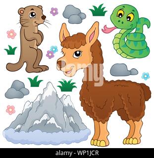 Mountain animals theme collection 1 Stock Vector