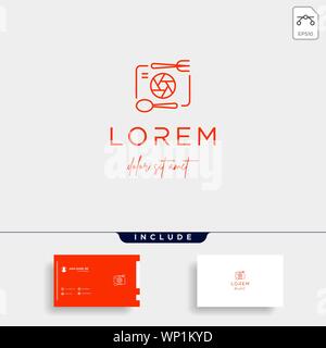 Camera Food Logo Template Vector Icon Design Stock Vector