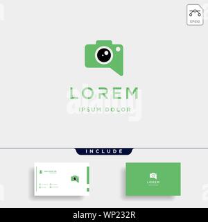 Camera Chat Logo Template Vector Design Icon Stock Vector