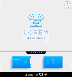 Camera Shop Logo Template Vector Design Icon Stock Vector