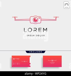 Camera Drone Logo Template Vector Icon Design Stock Vector