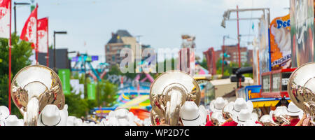 13 July 2019 - Calgary , alberta - The Calgary Stampede Show band performing at the Calgary Stampede Stock Photo