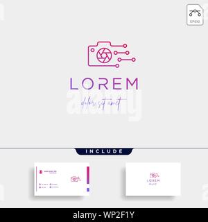 Digital Camera Logo Template Vector Design Icon Stock Vector
