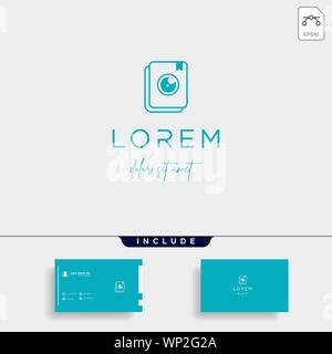 Camera Book Logo Template Vector Design Icon Stock Vector