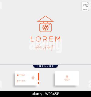 Camera Home Logo Template Vector Design Stock Vector