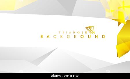 Abstract triangle pattern vector background with golden gradient, yellow gray. Vector EPS 10. Vector illustration Stock Vector