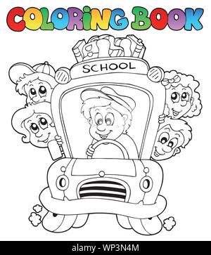 Coloring book with school images 3 Stock Vector