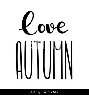 Autumn lettering in tall fun font with cute letters Stock Vector