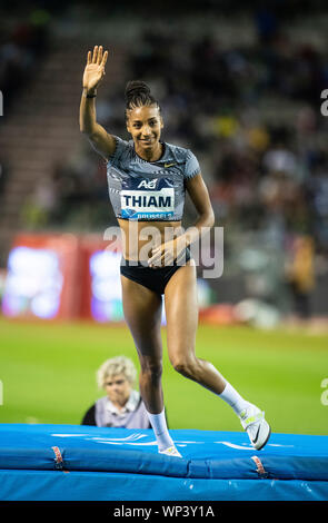 Brussels - Belgium - Sep 6: Thiam Nafissatou (BEL) competing in the High Jump at the King Baudouin Stadium, Brussels, Belgium on the 6 September 2019. Gary Mitchell/Alamy Live News Stock Photo