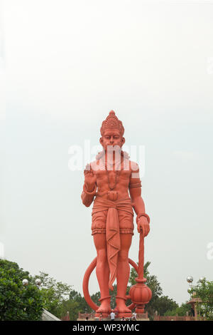 Statue of lord hanuman at a temple, Chhatarpur Temple, Chhatarpur, New Delhi, India Stock Photo