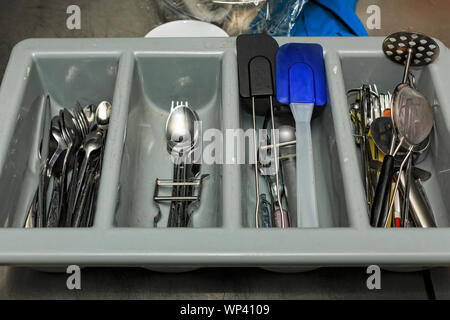 rice paddle, slotted turner, wooden spoon, baking, williams sonoma, egg beater, stand mixer, stainless steel Stock Photo