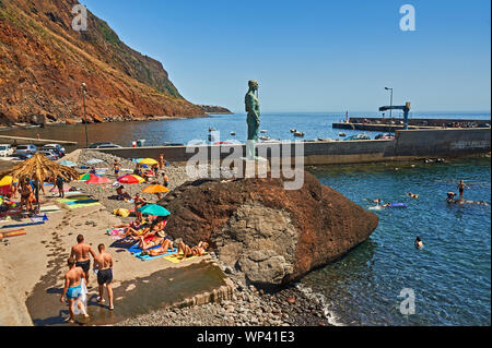 Paul do Mar, Madeira and the rugged coastline of the island is shaped by the Atlantic Ocean.
