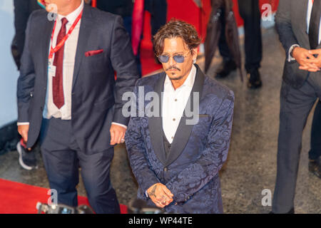 VENICE, ITALY - 06th September, 2019. Johnny Depp attends the red carpet for the World Premiere of 'Waiting for The Barbarians' during the 76th Venice Film Festival at Palazzo del Cinema on September 06, 2019 in Venice, Italy. © Roberto Ricciuti/Awakening/Alamy Live News Stock Photo