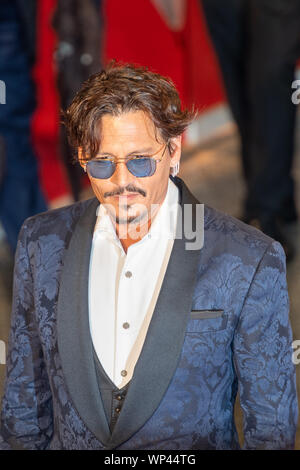 VENICE, ITALY - 06th September, 2019. Johnny Depp attends the red carpet for the World Premiere of 'Waiting for The Barbarians' during the 76th Venice Film Festival at Palazzo del Cinema on September 06, 2019 in Venice, Italy. © Roberto Ricciuti/Awakening/Alamy Live News Stock Photo