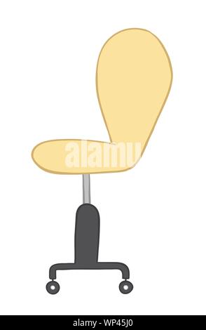 Vector illustration office chair.Hand drawn. Colored outlines. Stock Vector