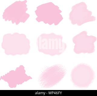 Vector watercolor imitation pastel color abstract stain blot background Stock Vector