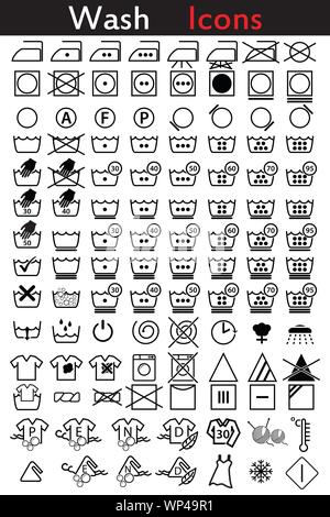 Washing instruction icons Stock Vector