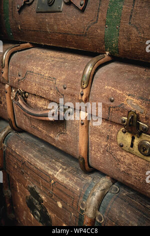 Retro luggages bag background Stock Photo