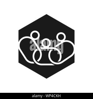 Commitment Teamwork Together Black Logo Stock Vector