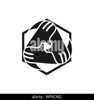 Commitment Teamwork Together Black Logo Stock Vector