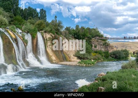 Visiting Muradiye Waterfall, Van in Eastern Turkey Stock Photo