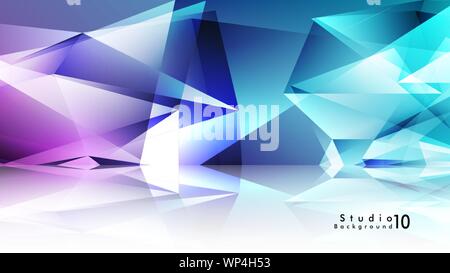 Vector studio background. abstract triangles with colorful gradients and background mirrors. Vector EPS 10. Vector illustration Stock Vector