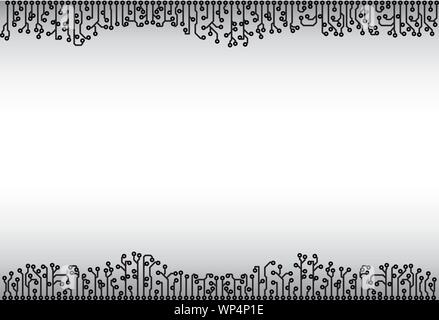 Abstract background - electronic monochrome elements Stock Vector