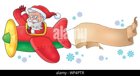 Santa Claus in plane theme image 6 Stock Vector