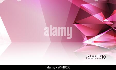 Vector studio background. abstract triangles with colorful gradients and background mirrors. Vector EPS 10. Vector illustration Stock Vector