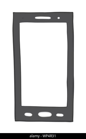 Vector illustration smartphone. Hand drawn. Colored outlines. Stock Vector