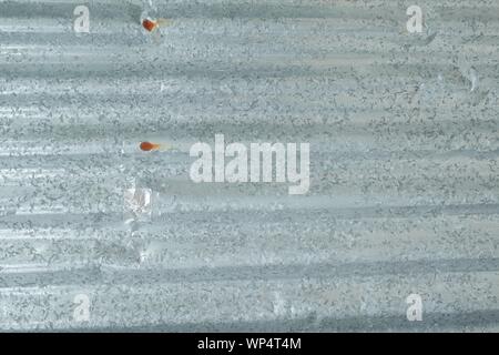 Background Pattern, Horizontal Texture of Gray Corrugated Metal Sheet with Copy Space for Text Decorated. Stock Photo
