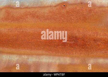 Background Pattern, Horizontal Texture of Rustic Corrugated Metal Sheet with Copy Space for Text Decorated. Stock Photo