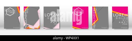 Abstract cover with hexagon elements. book design concept. Futuristic business layout. Digital poster template. Design Vector Stock Vector