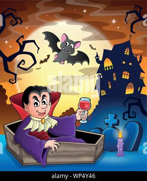 Vampire character image. Halloween costume - Vector illustration Stock ...