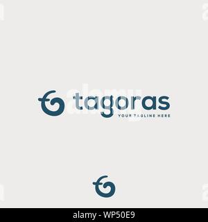initial logo for T and G simple logo monogram Stock Vector