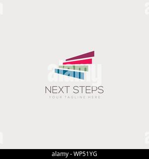 Next steps for asbusiness logo and next level Stock Vector