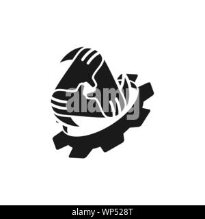 Commitment Teamwork Together Black Logo Stock Vector