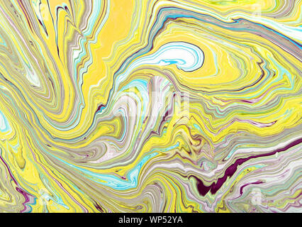 Yellow watercolor brush strokes, may be used as background Stock Photo