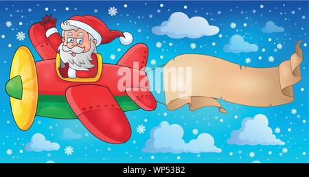 Santa Claus in plane theme image 5 Stock Vector