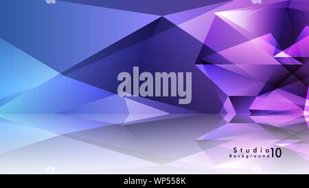Vector studio background. abstract triangles with colorful gradients and background mirrors. Vector EPS 10. Vector illustration Stock Vector