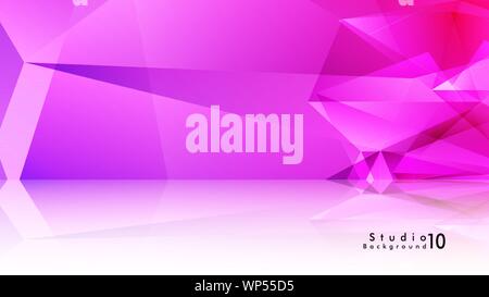 Vector studio background. abstract triangles with colorful gradients and background mirrors. Vector EPS 10. Vector illustration Stock Vector