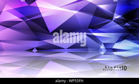 Vector studio background. abstract triangles with colorful gradients and background mirrors. Vector EPS 10. Vector illustration Stock Vector