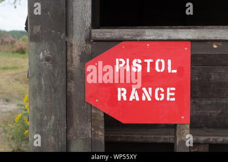 Signage at army shooting range, Woolmer Forest, UK Stock Photo - Alamy
