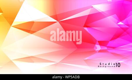 Vector studio background. abstract triangles with colorful gradients and background mirrors. Vector EPS 10. Vector illustration Stock Vector